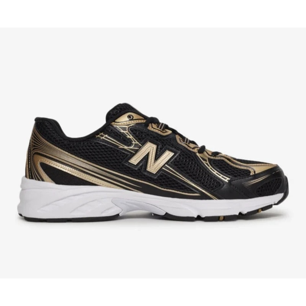 New Balance 740 Mens Sz 12 Running Shoes Black Gold Metallic Sneaker U740BG2 NEW